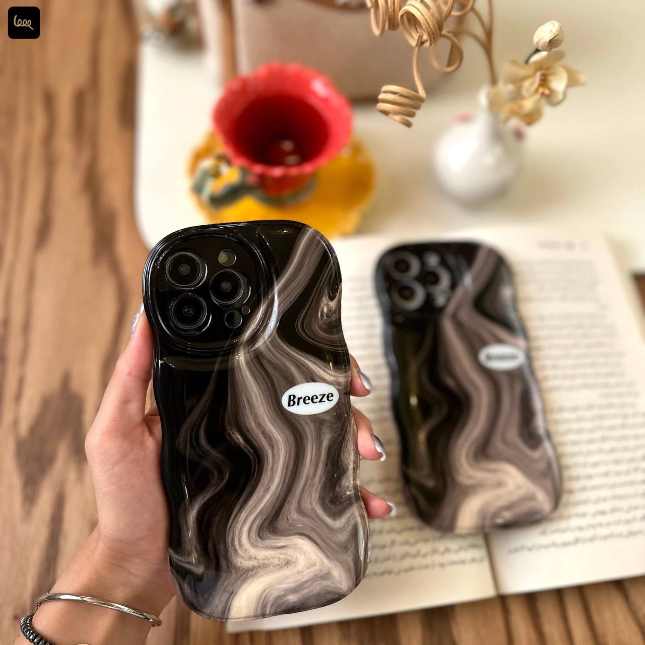 قاب آیفون مدل Marble Ink Splash – Breeze