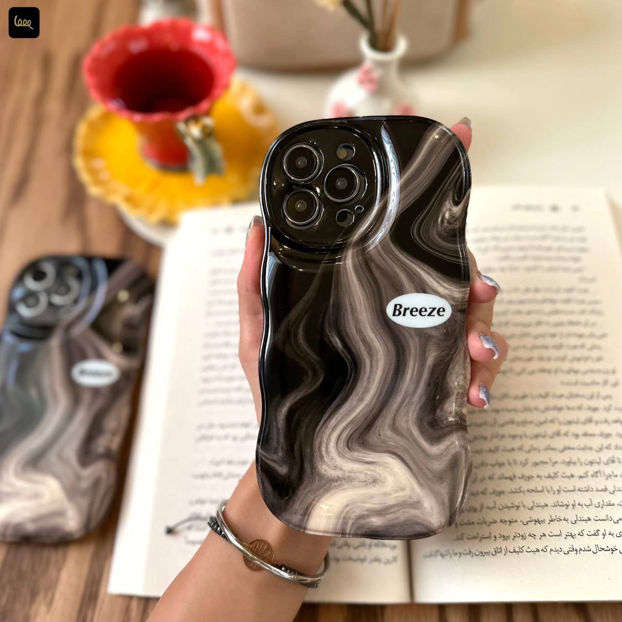 قاب آیفون مدل Marble Ink Splash – Breeze