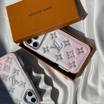 قاب گوشی ال وی چرمی دایموندی (Lv Leather Diamond Pinky)