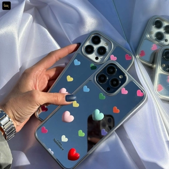 قاب گوشی آینه ای قلب رنگی (Mirror Heart Colorful)