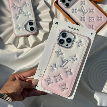 قاب گوشی ال وی چرمی دایموندی (Lv Leather Diamond Pinky)