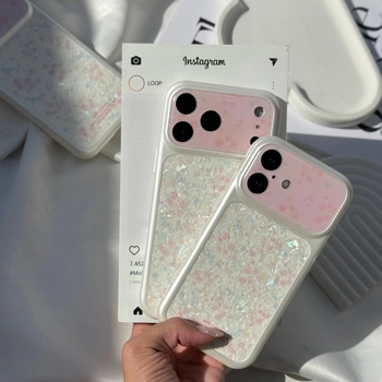 قاب گوشی لنز یخی گلدار صورتی (Lens Icy Pink Floral)