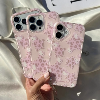قاب گوشی کیتی ستاره ای پلنگی صورتی (Imd Kitty Leo Star)