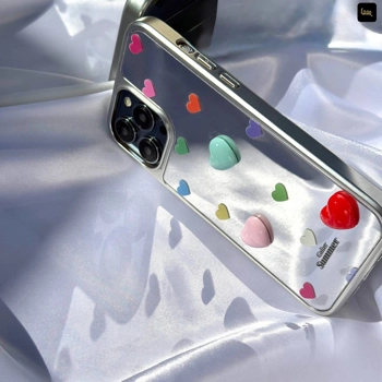 قاب گوشی آینه ای قلب رنگی (Mirror Heart Colorful)