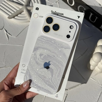 قاب گوشی لنز اکلیلی کهکشانی به همراه لوگو (Lens Galaxy Glitter)