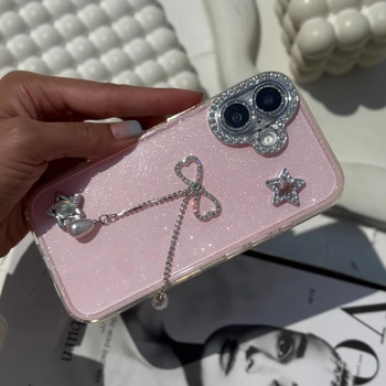 قاب گوشی شاینی صورتی پاپیونی (Glimmer Pinky Bowtie)
