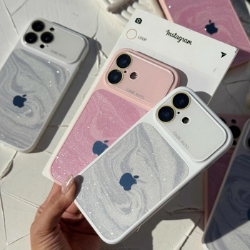 قاب گوشی لنز اکلیلی کهکشانی به همراه لوگو (Lens Galaxy Glitter)