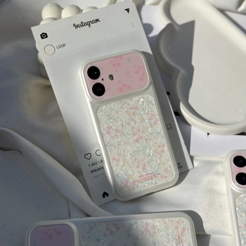 قاب گوشی لنز یخی گلدار صورتی (Lens Icy Pink Floral)