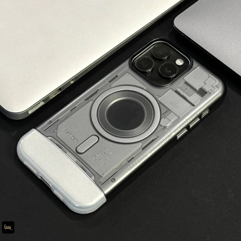 قاب گوشی اسپیگن مدل Spigen Mag Case مگ سیف دار با طرح کلاسیک آیفون 2G نقره ای مشکی