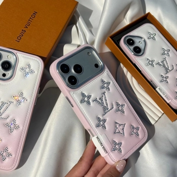 قاب گوشی ال وی چرمی دایموندی (Lv Leather Diamond Pinky)
