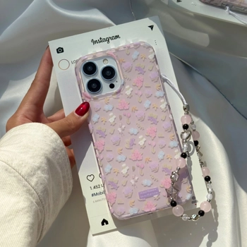 قاب گوشی گلدار صورتی بدون بند(Imd Pinky Floral)