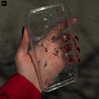 قاب گوشی اکلیلی لاله صورتی (Pink Tulip Glitter)
