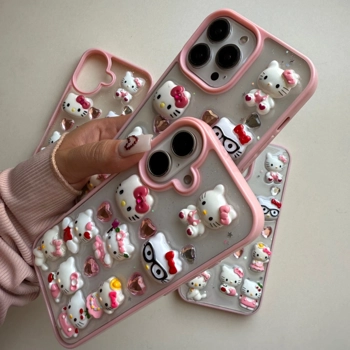 قاب گوشی کیتی مودی شفاف صورتی (Kitty Clear)