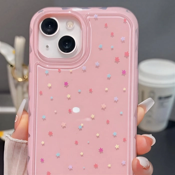 خرید قاب آیفون صورتی ستاره ای Pinky Starry | قاب فانتزی دخترانه