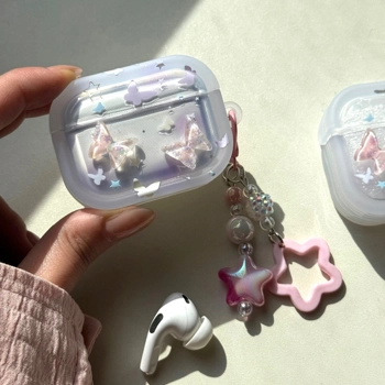 قاب ایرپاد پروانه کریستالی به همراه آویز (Airpods Case Crystal Butterfly +Pendant)