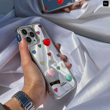 قاب گوشی آینه ای قلب رنگی (Mirror Heart Colorful)