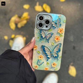 قاب آیفون طرح گل و پروانه Icy Butterflies & Flower