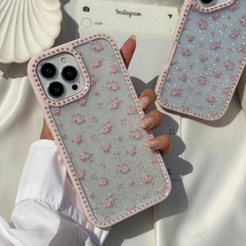 قاب گوشی رز اکلیلی نگین دار (Diamond Rose Glitter)