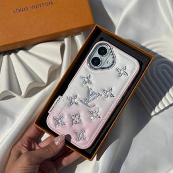 قاب گوشی ال وی چرمی دایموندی (Lv Leather Diamond Pinky)