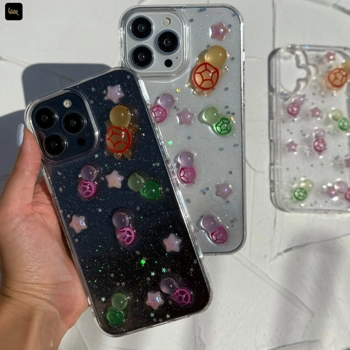 قاب گوشی لاکپشت های کیوت اکلیلی شبرنگ (Turtles Glitter Blacklight)