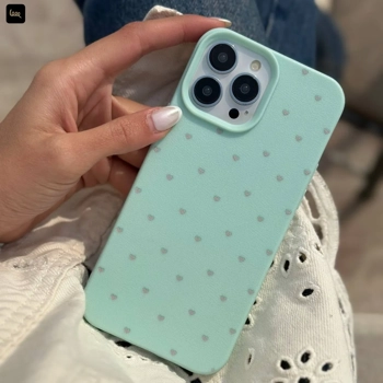 قاب گوشی آیفون قلبی سبز آبی Tiny Heart Mint