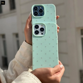 قاب گوشی آیفون قلبی سبز آبی Tiny Heart Mint