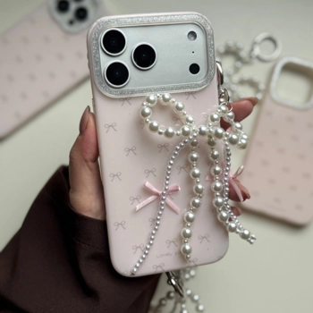 قاب گوشی پاپیون صورتی به همراه آویز(Bowtie Pinky + Pendant)