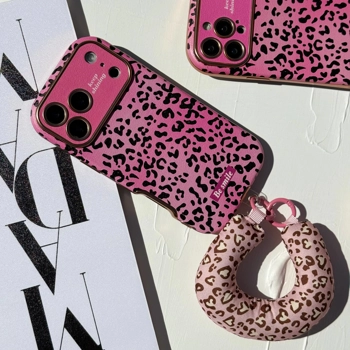 قاب گوشی کلاسیک پلنگی به همراه آویز ( Classic Leo Pink + Pendant)
