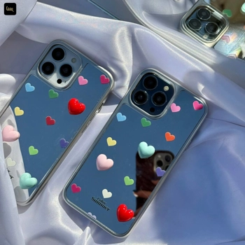 قاب گوشی آینه ای قلب رنگی (Mirror Heart Colorful)
