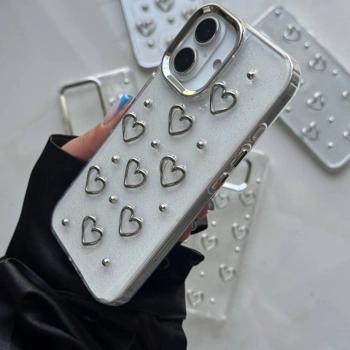 قاب گوشی قلب اکلیلی (Heart Glitter)