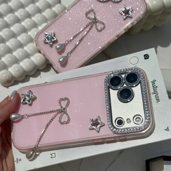 قاب گوشی شاینی صورتی پاپیونی (Glimmer Pinky Bowtie)