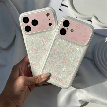 قاب گوشی لنز یخی گلدار صورتی (Lens Icy Pink Floral)