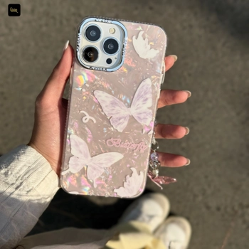 قاب گوشی پروانه ای یخی صورتی آیفون - سامسونگ - شیائومی(Icy Butterfly Pinky)