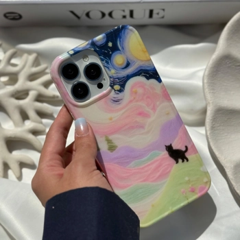 قاب گوشی گربه و شب پر ستاره (Imd Cat Starry Night)