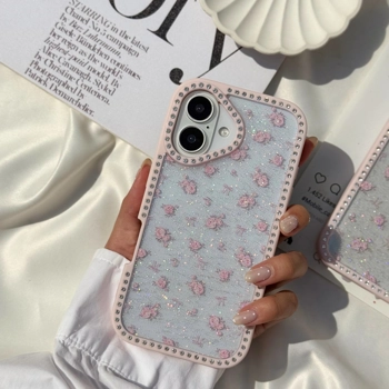 قاب گوشی رز اکلیلی نگین دار (Diamond Rose Glitter)