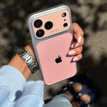 قاب گوشی الکترو چرمی لنز ۱۷ صورتی (Leather Lens 17 Pinky)