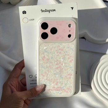 قاب گوشی لنز یخی گلدار صورتی (Lens Icy Pink Floral)