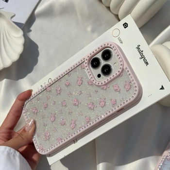قاب گوشی رز اکلیلی نگین دار (Diamond Rose Glitter)