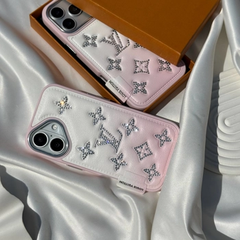 قاب گوشی ال وی چرمی دایموندی (Lv Leather Diamond Pinky)