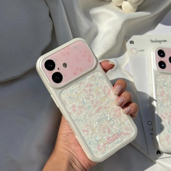 قاب گوشی لنز یخی گلدار صورتی (Lens Icy Pink Floral)
