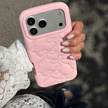 قاب گوشی پاپیون سیلیکنی مینیمال (Bowknot Minimal Pink Silic)