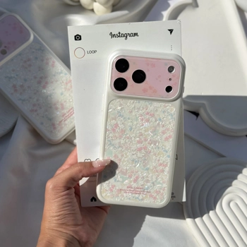 قاب گوشی لنز یخی گلدار صورتی (Lens Icy Pink Floral)