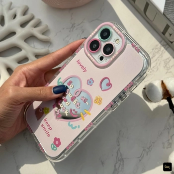 قاب گوشی قلب آیینه ای لبخند (Mirror Sweet Lovely)