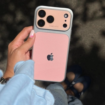 قاب گوشی الکترو چرمی لنز ۱۷ صورتی (Leather Lens 17 Pinky)