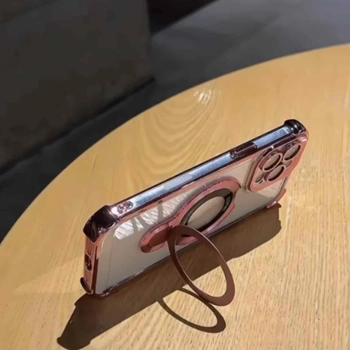 قاب گوشی Aircosion Coinball case شفاف در سه رنگ مشکی و طلایی و رزگلد دارای استند تاشو و ایرکوشن