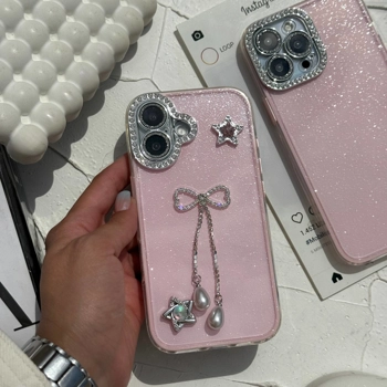 قاب گوشی شاینی صورتی پاپیونی (Glimmer Pinky Bowtie)