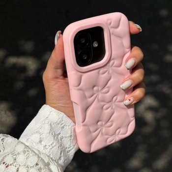قاب گوشی پاپیون سیلیکنی مینیمال (Bowknot Minimal Pink Silic)