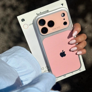 قاب گوشی الکترو چرمی لنز ۱۷ صورتی (Leather Lens 17 Pinky)