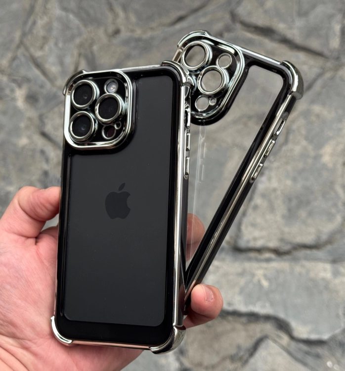 قاب گوشی ایرکوشن مشکی سیلور (Aircosion Silver Black Case) قاب گوشی ایرکوشن مشکی سیلور (Aircosion Silver Black Case)