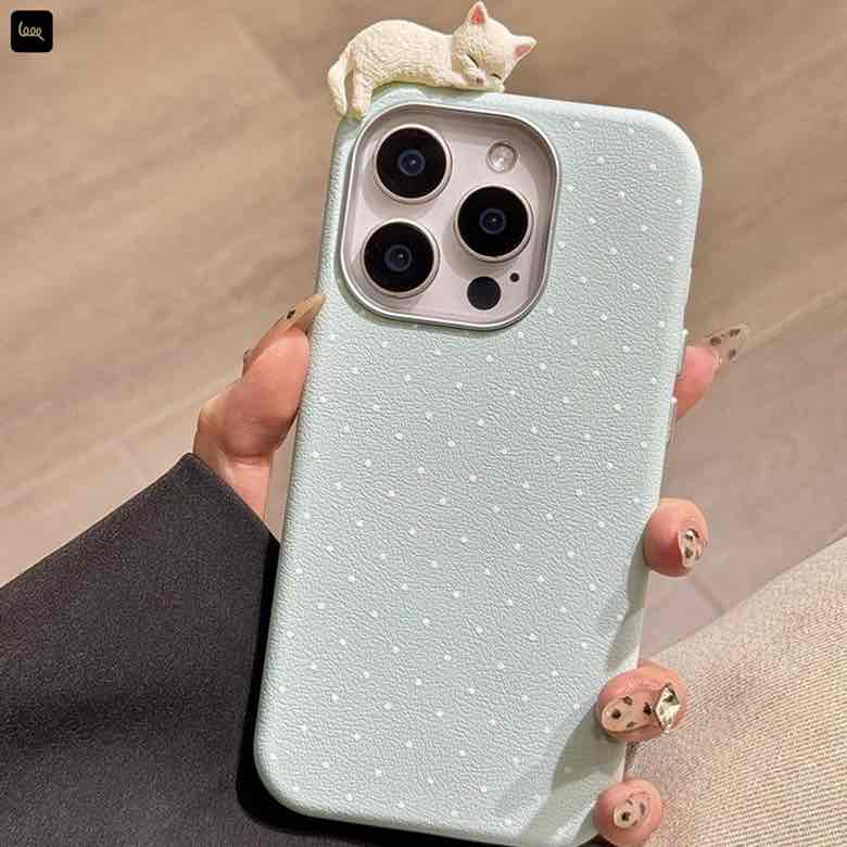 قاب آیفون Masa Cat فریم فلزی با طراحی گربه بالای دوربین